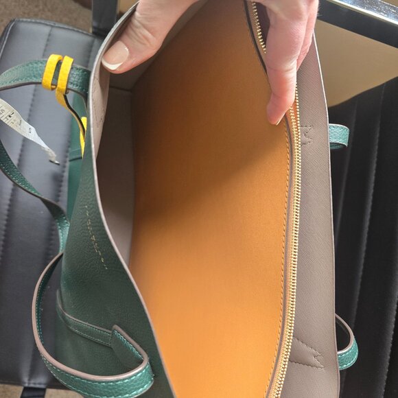 Tory Burch large perry tote green and gold NDSU Packers colors - Picture 6 of 6